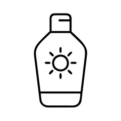 sun lotion bottle icon, sun lotion bottle line art - simple line art of sun lotion bottle, perfect for sun lotion bottle logos and icons