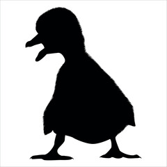 Farm Animal Duck Silhouette Vector Illustration