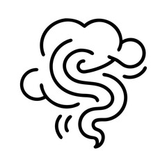 swirling smoke effect icon, swirling smoke effect line art - simple line art of swirling smoke effect, perfect for swirling smoke effect logos and icons