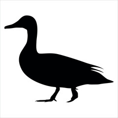 Farm Animal Duck Silhouette Vector Illustration