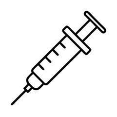 syringe icon, syringe line art - simple line art of syringe, perfect for syringe logos and icons