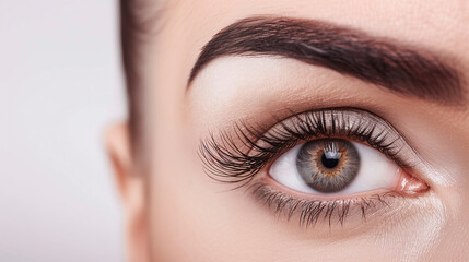 Obraz premium Beautiful female eye with long eyelash close up