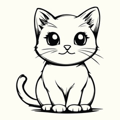 Cute Cat Line Art Adorable and Minimalist Cat Sketches for Art, Design, and Creative Projects