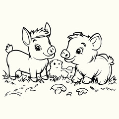 Farm Animal Line Art Drawings Simple and Detailed Sketches of Livestock and Barnyard Animals for Art and Design