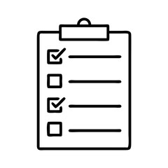 task list icon, task list line art - simple line art of task list, perfect for task list logos and icons