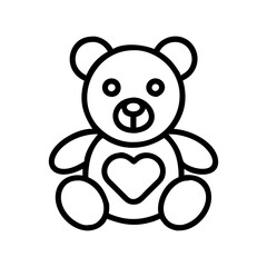 teddy bear icon, teddy bear line art - simple line art of teddy bear, perfect for teddy bear logos and icons