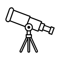 telescope icon, telescope line art - simple line art of telescope, perfect for telescope logos and icons