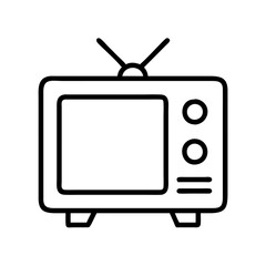 television icon, television line art - simple line art of television, perfect for television logos and icons