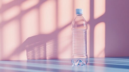 Hygienic empty water bottle with a transparent body