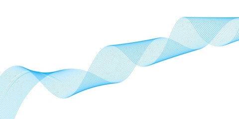 Fototapeta premium Abstract soft blue wave lines dynamic flowing colorful light isolated background. Vector illustration.