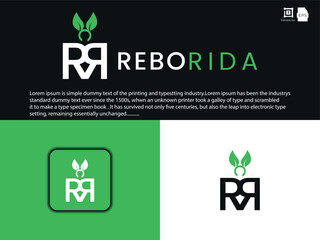 R letter logo - leaf vector 