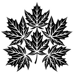 Graceful maple leaf outline vector