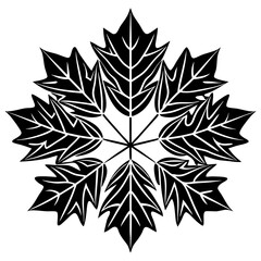 Graceful maple leaf outline vector