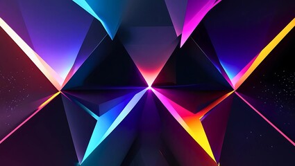 Obraz premium Geometric Symphony - Vibrant Shapes on Dark Canvas