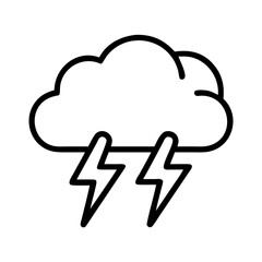 thunderstorm icon, thunderstorm line art - simple line art of thunderstorm, perfect for thunderstorm logos and icons