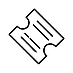 ticket stub icon, ticket stub line art - simple line art of ticket stub, perfect for ticket stub logos and icons