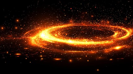 Fiery cosmic swirl, dark background, energy, abstract design, website header