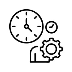 time management icon, time management line art - simple line art of time management, perfect for time management logos and icons
