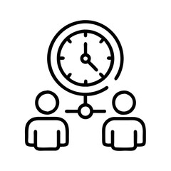 time management icon, time management line art - simple line art of time management, perfect for time management logos and icons