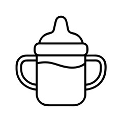 toddler sippy cup icon, toddler sippy cup line art - simple line art of toddler sippy cup, perfect for toddler sippy cup logos and icons