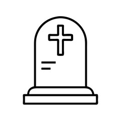 Fototapeta premium tombstone icon, tombstone line art - simple line art of tombstone, perfect for tombstone logos and icons