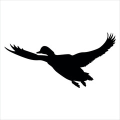 Farm Animal Duck Silhouette Vector Illustration