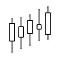 trading candlestick icon, trading candlestick line art - simple line art of trading candlestick, perfect for trading candlestick logos and icons