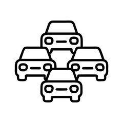traffic jam icon, traffic jam line art - simple line art of traffic jam, perfect for traffic jam logos and icons