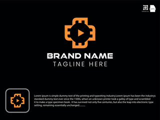 Modern and clean music brand icon logo 