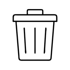 trash bin icon, trash bin line art - simple line art of trash bin, perfect for trash bin logos and icons