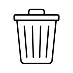 trash bin icon, trash bin line art - simple line art of trash bin, perfect for trash bin logos and icons