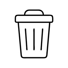 trash bin icon, trash bin line art - simple line art of trash bin, perfect for trash bin logos and icons