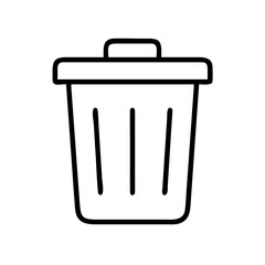 trash bin icon, trash bin line art - simple line art of trash bin, perfect for trash bin logos and icons