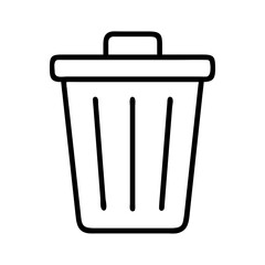 trash bin icon, trash bin line art - simple line art of trash bin, perfect for trash bin logos and icons