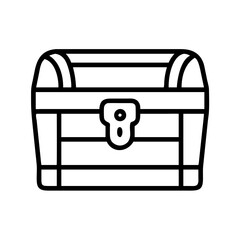 treasure chest icon, treasure chest line art - simple line art of treasure chest, perfect for treasure chest logos and icons