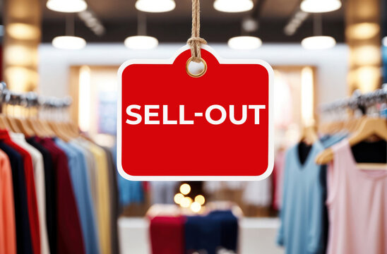 sell-out word inscription on a store sign