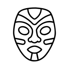 tribal mask icon, tribal mask line art - simple line art of tribal mask, perfect for tribal mask logos and icons