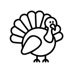 turkey icon, turkey line art - simple line art of turkey, perfect for turkey logos and icons