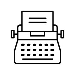 typewriter icon, typewriter line art - simple line art of typewriter, perfect for typewriter logos and icons