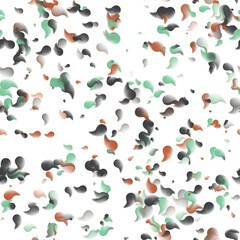 Chaotic brush strokes, drop shapes. Abstract seamless pattern. Hand drawn background. Charcoal grey, clay brown and pale teal colors