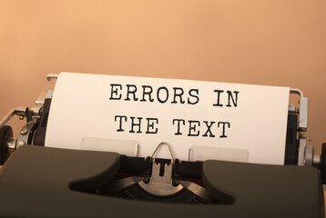 errors in the text text inscription on paper printing machine background