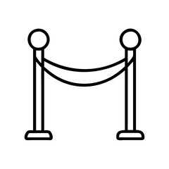 velvet rope icon, velvet rope line art - simple line art of velvet rope, perfect for velvet rope logos and icons