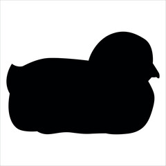 Farm Animal Duck Silhouette Vector Illustration