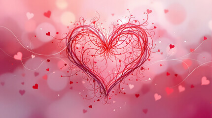 Valentine's day background with heart shape. illustration.
