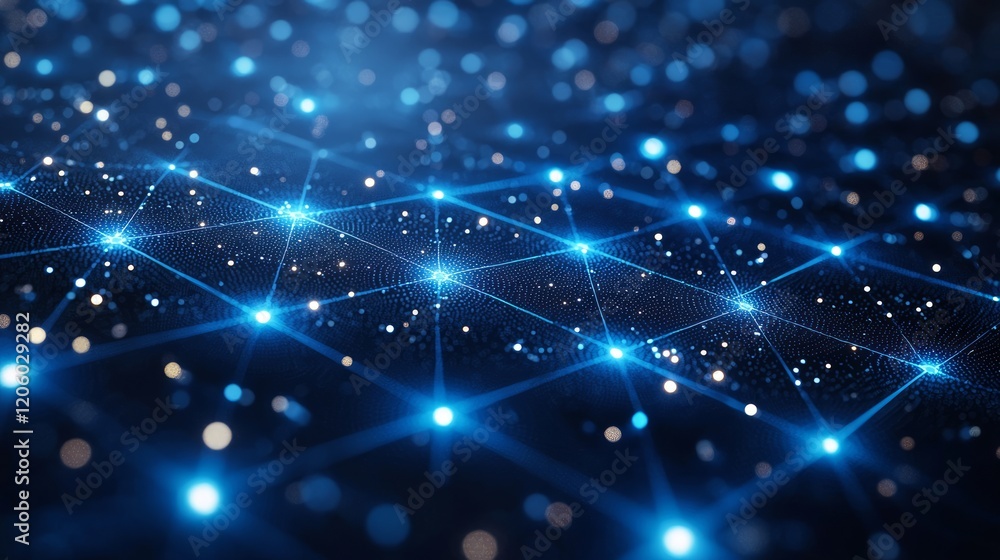 Poster global network connection, data flow, digital technology, abstract background, for tech websites