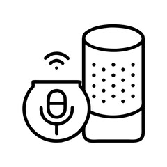 voice assistant icon, voice assistant line art - simple line art of voice assistant, perfect for voice assistant logos and icons