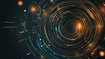 Obraz premium Abstract background with Colorful circle lines. Digital future technology . Abstract business connection of lines from nodes innovation of communication in the network.