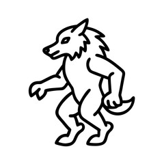 werewolf icon, werewolf line art - simple line art of werewolf, perfect for werewolf logos and icons