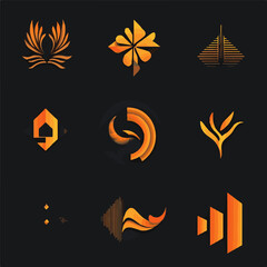 Abstract logos mega collection. Geometrical abstract logos
