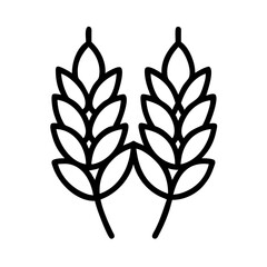 wheat icon, wheat line art - simple line art of wheat, perfect for wheat logos and icons